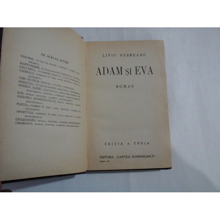 ADAM SI EVA - LIVIU REBREANU